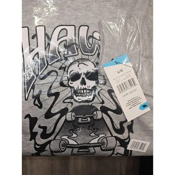 TONY HAWK GRAPHIC HOODIE 'SKULLS & SKATEBOARDING' SWEATSHIRT Size Large - Picture 3 of 6